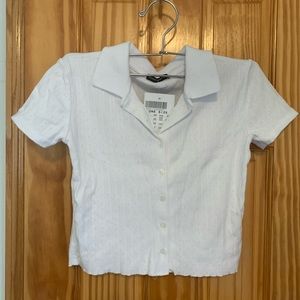 Brandy Melville Pointelle crop polo